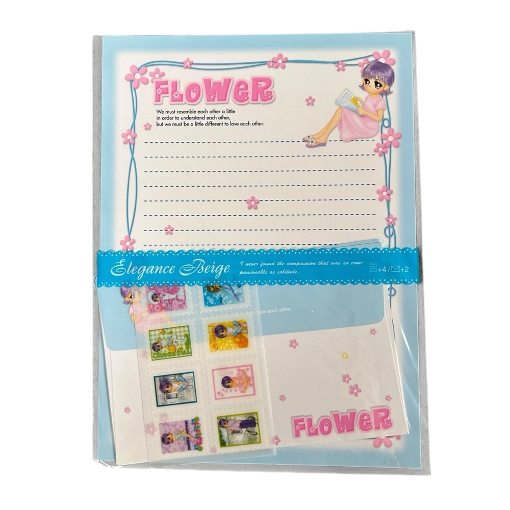 Vintage Sunflower Fancy Elegance Beige Letter Set Y2K Korean Stationary Kawaii